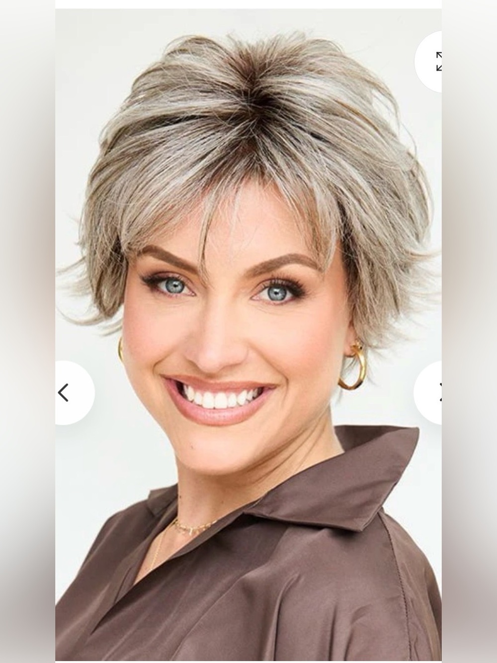 Rene Of Paris Star Middle Lace Part Lace Front Blond Brown Roots Pixie Wig Sz Av